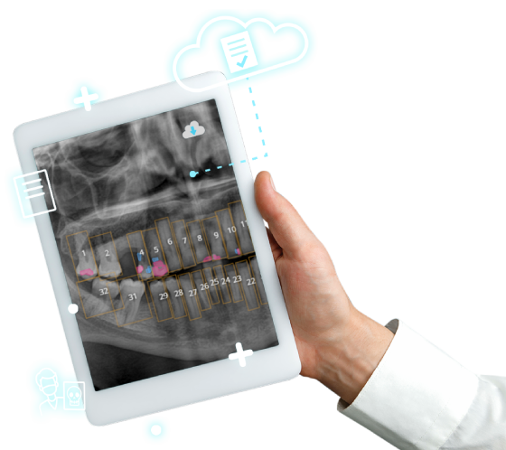Radiografía dental en una tablet